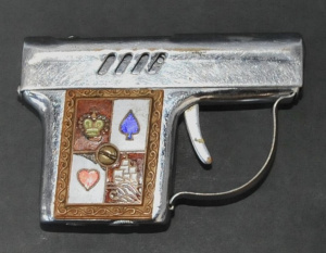 Lot 180 - Vintage Novelty Pistol shaped Fuel Cigarette Lighter marked Fly Pistol Lot 180 - Vintage Novelty Pistol shaped Fuel Cigarette Lighter marked Fly Pistol