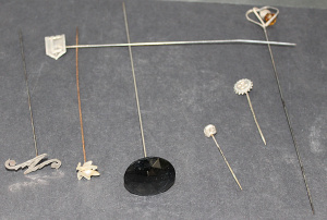 Lot 187 - Group lot Vintage Hat & Stick pins mostly marked Sterling Silver i