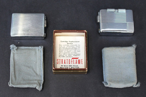Lot 188 - 2 x vintage c1950s Stratoflame USA made Gas Cigarette Lighters - same Lot 188 - 2 x vintage c1950s Stratoflame USA made Gas Cigarette Lighters - same
