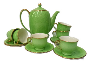 Lot 209 - Vintage Royal Winton part Coffee set inc, coffee pot & six cups wi