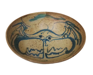Lot 239 - Australian Studio Pottery large Stoneware bowl - earth tone glaze with