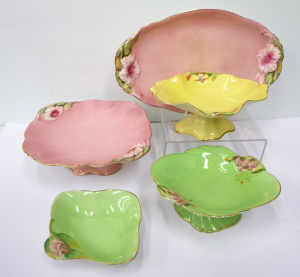 Group lot of Vintage Royal Winton English China items inc, small footed comports