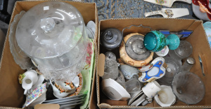 Lot 22 - 2 x Boxes mixed inc Glass Cake Dome, EPNS, Crystal, Glass, China - Wint Lot 22 - 2 x Boxes mixed inc Glass Cake Dome, EPNS, Crystal, Glass, China - Wint