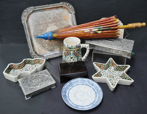 Lot 24 - Mixed Lot incl 3 x Persian Hand Decorated Pottery , Hand Painted Paraso Lot 24 - Mixed Lot incl 3 x Persian Hand Decorated Pottery , Hand Painted Paraso