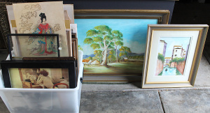 Lot 36 - Group Lot of Vintage & Modern Paintings, Engravings & Prints in