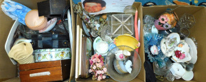 Lot 45 - 3 Boxes mixed inc Victorian glass Glass , Crystal, Wedgwood, Carlton Wa