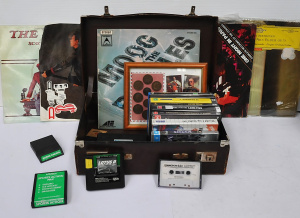 Lot 54 - Vintage Leather Case w Contents incl Masscai Precision Weights, Assorte Lot 54 - Vintage Leather Case w Contents incl Masscai Precision Weights, Assorte