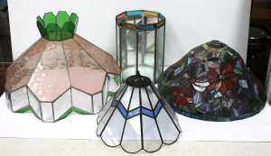Lot 63 - Group Lot of Vintage Led Light Lamp Shades & Led Light Terrarium