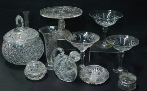 Lot 70 - Group lot Quality Crystal inc Stuart & Thomas Webb Compotes, Angled