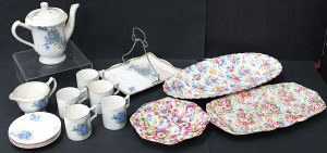 Lot 72 - Lot of James Kent Vintage English China inc All Over Floral Serving Dis