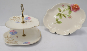 Lot 78 - 2 pces Vintage Royal Winton inc two Tier Cake Plate & Platter both