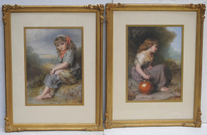 Lot 80 - Pair Ornate Gilt framed Chromolithographs after the Paintings by Henry