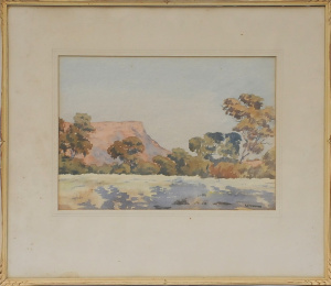 Lot 81 - Charles C McNamara (Active c1930 - 50s) Framed Watercolour - Mt Gillen, Lot 81 - Charles C McNamara (Active c1930 - 50s) Framed Watercolour - Mt Gillen,