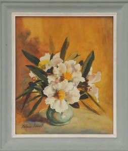 Lot 84 - Valerie Sorrell (1916 - 1983) Framed Watercolour - Gordonias - Signed l