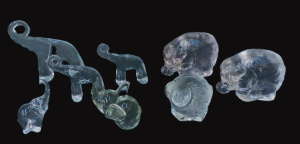 Lot 96 - Group lot vintage Scandinavian Glass Elephants inc Kosta Boda & Puk