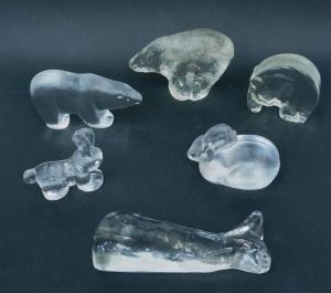 Lot 120 - Group lot vintage Scandinavian Glass Animals inc Kosta Boda Rabbit, Po