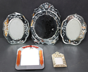 Lot 160 - Group of 5 Mirrored Photo Frames, Vintage and Modern, Including Italia