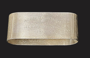 Lot 171 - Aust Hallmarked Sterling Silver Presentation Napkin Ring by FJ Mole &a Lot 171 - Aust Hallmarked Sterling Silver Presentation Napkin Ring by FJ Mole &a