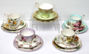 Lot 182 - Group of 5 Vintage Royal Albert Trios, Inc Daffodil No 3 and Daisy No Lot 182 - Group of 5 Vintage Royal Albert Trios, Inc Daffodil No 3 and Daisy No