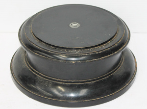 Lot 209 - Vintage Ebonised Turned Wood Circular Display Stand marked for Walker Lot 209 - Vintage Ebonised Turned Wood Circular Display Stand marked for Walker
