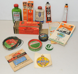 Box lot - Vintage Motoring, Fishing & Golf items - Score cards, as new Atlan