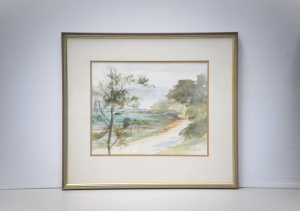 Enid Colquhoun (1927 - ) Framed Watercolour - At Batemans Bay - Signed lower rig