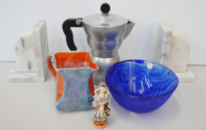 Lo of incl Grimwade's Lustre Jug, Alessi Moka Espresso Coffee Maker, Pair of Whi