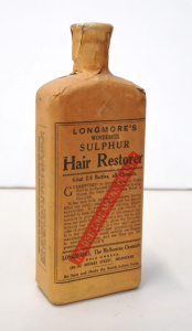 Vintage unopened Bottle - Longmores Wonderful Sulphur Hair Restorer - Bourke Str