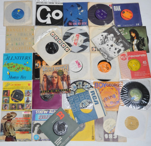 Box lot of Mixed Vintage 45rpm Vinyl Singles incl The Good The Bad & The Ugl