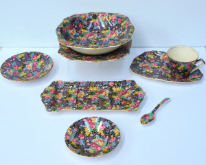 Group lot vintage Royal Winton Chintz China - Hazel Pattern inc Vegetable strain