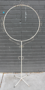 Lot 10 - Vintage Painted Wrought Iron plant stand - Circular top with scroll wor Lot 10 - Vintage Painted Wrought Iron plant stand - Circular top with scroll wor