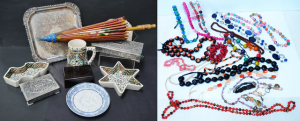 Lot 17 - Mixed Group lot inc Costume Jewellery, Persian hand decorated Pottery,