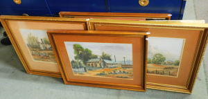 Lot 26 - 5 x Framed Paintings & Prints incl 3 x Watercolours by John Lindsay Lot 26 - 5 x Framed Paintings & Prints incl 3 x Watercolours by John Lindsay