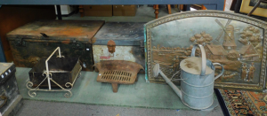 Lot 27 - Group of Vintage Metal Items, Including 2 Travel Trucks, Watering Can, Lot 27 - Group of Vintage Metal Items, Including 2 Travel Trucks, Watering Can,