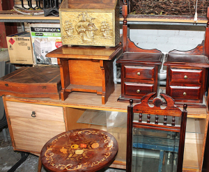 Lot 36 - Group of Occasional Furniture Inc Pressed Brass Magazine Rack, Italian