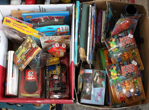 Lot 37 - 2x Boxes of Vintage Loose & Packaged Toys & Children's Books in Lot 37 - 2x Boxes of Vintage Loose & Packaged Toys & Children's Books in