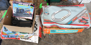Lot 53 - Lot of Slot Car Accessories, Tracks, Manuals, and Boxes, Inc Scalextric