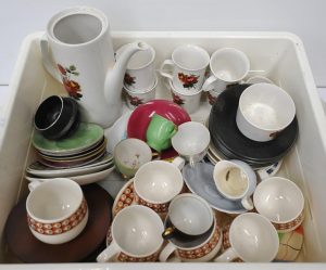 Lot 67 - Box Lot of Mixed Retro Porcelain Inc Meakin, Mikasa etc