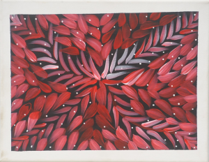 Lot 107 - Esmerelda Woods (Active c2000 2020s) Stretched Aboriginal Oil Painting Lot 107 - Esmerelda Woods (Active c2000 2020s) Stretched Aboriginal Oil Painting