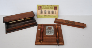 Lot 120 - Lot Vintage and Antique Desk ware, Including 2 Nib Pens, 2 Ink Well St
