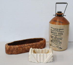 Lot 126 - 3 x Vintage Pieces of Ceramic incl Sharpe Brothers Demijohn, Shorter &