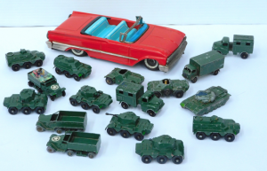 Lot 131 - Hajo Pressed Metal Toy Car, Approx 20cm L, and Group of 16 Lesney Die Lot 131 - Hajo Pressed Metal Toy Car, Approx 20cm L, and Group of 16 Lesney Die