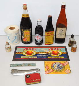 Lot 149 - Lot of Vintage Novelty Advertising Items incl Fry's Cocoa Part Tin Rul