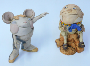 Lot 195 - 2 x Vintage Australian Pottery Novelty lidded Egg Cups Humpty Dumpty & Lot 195 - 2 x Vintage Australian Pottery Novelty lidded Egg Cups Humpty Dumpty &