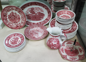 Lot 223 - Adams (Member of the Wedgwood Group) Pink English Scenic Dinner Settin Lot 223 - Adams (Member of the Wedgwood Group) Pink English Scenic Dinner Settin