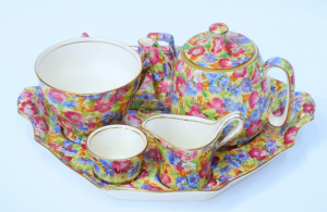 Lot 243 - Vintage Royal Winton Chintz Breakfast for One - Royalty Pattern - crac