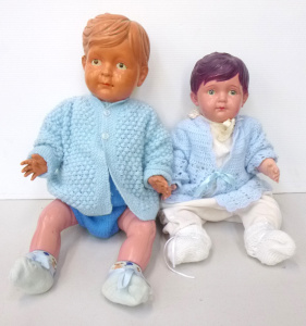 2 x 1940s Large Celluloid Toddler Dolls, made in Japan, approx 55cm to 65cm L