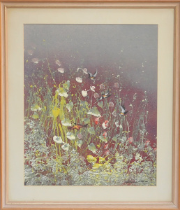 Stephen Deutscher (1947 - ) Framed Oil Painting - Birds & Flowers - signed l