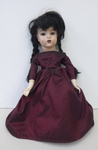 Vintage Bisque Headed Doll with bisque lower limbs and padded body Marked Bru to