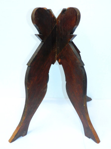 Lot 4 - Vintage cut & shaped 2 piece c1900 Wooden Stand - Interlocking w lad